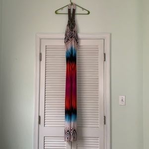 Maxi dress with beaded neckline